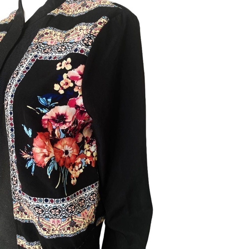 IZ Byer Floral Jacket Black Size Medium - Picture 3 of 3